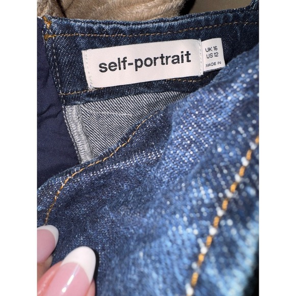 Self-Portrait‎ Denim Mini Dress Bow Embellished 12 - Picture 4 of 4